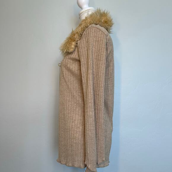 y2k cardigan with fur collar - Picture 3 of 7